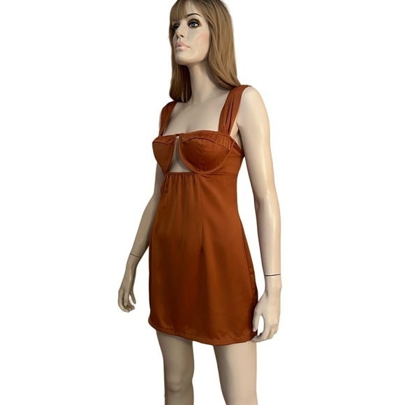 PLT Dress Satin Sexy Bodycon Cut Out Underwire Bra Special Occasion Club Wear - Picture 8 of 16